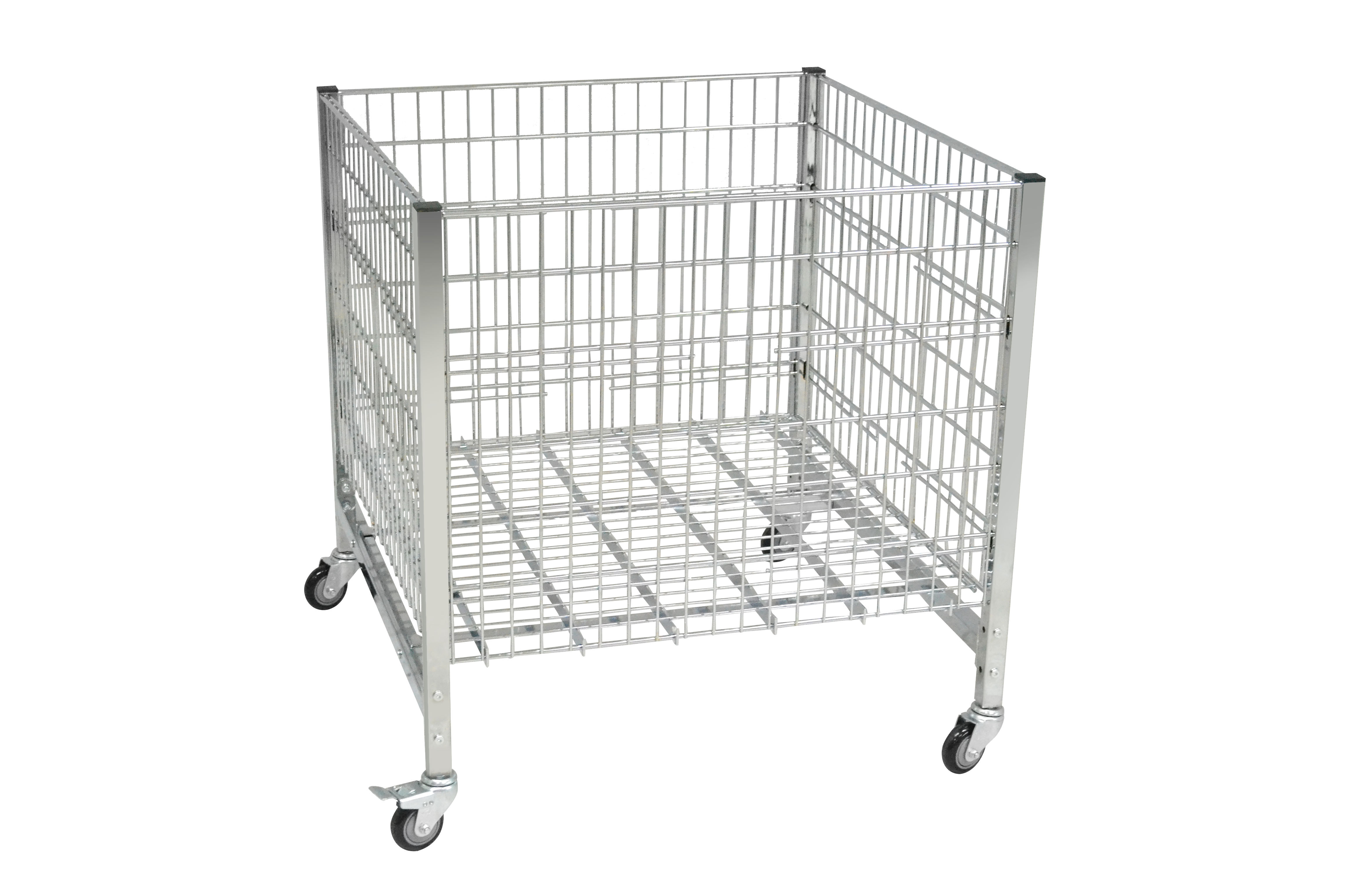 Retail Dump Bin 80x80CM Chrome Mobile Storage Bin