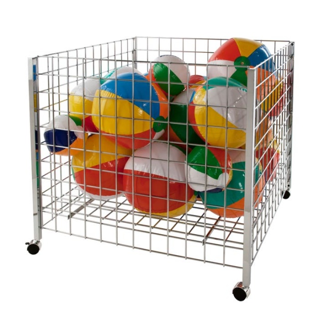 Retail Dump Bin 80x80CM Chrome Mobile Storage Bin