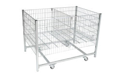 Display-table 120x80cm Chrome Mobile Storage Dump Bin |  Product Display Solution
