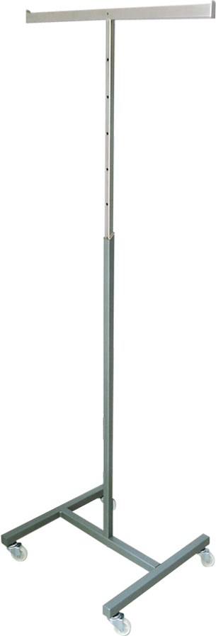 One Way Cloth Display Rack Garment Display Rack Gloss Chrome Clothes Rail Display Stand with T hanger