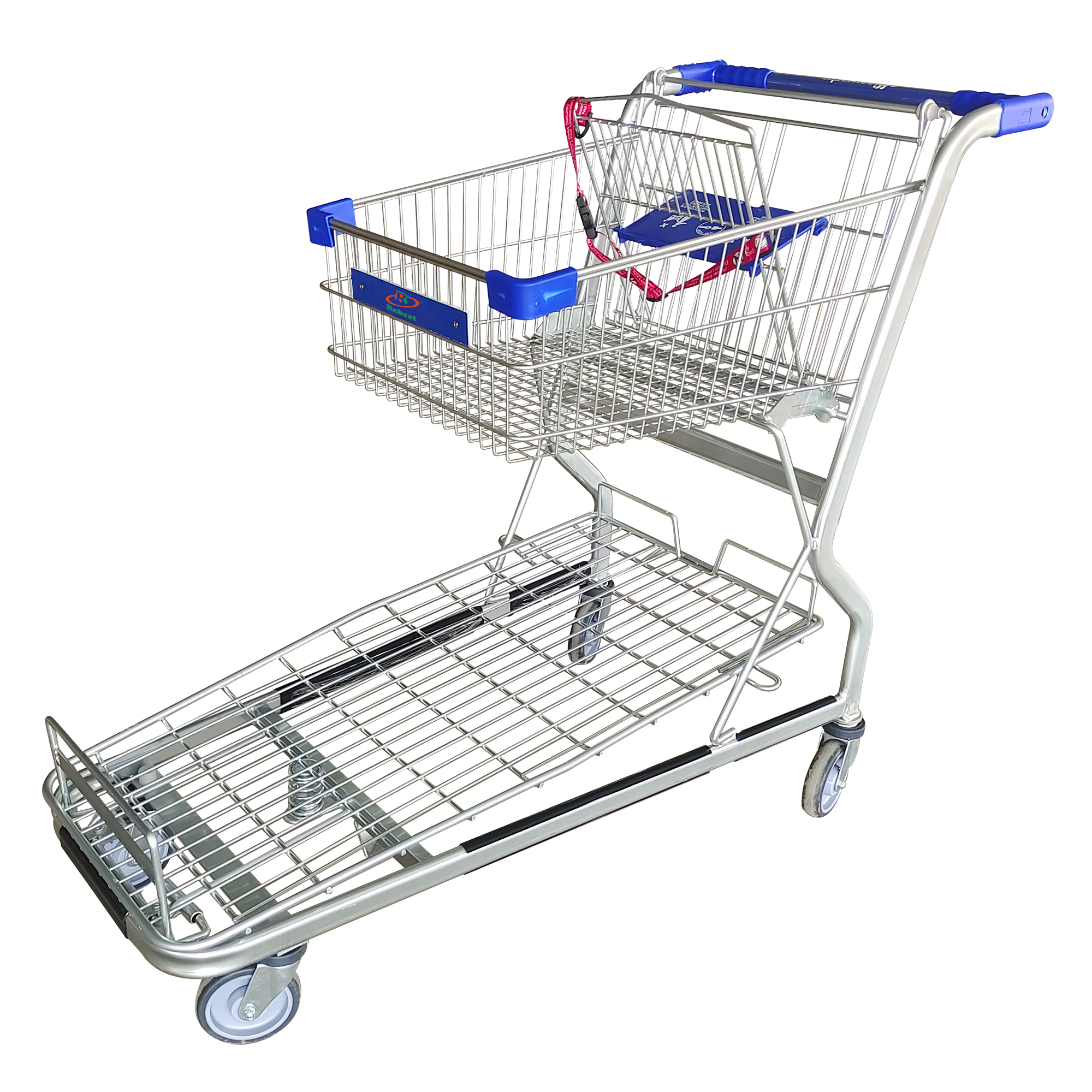 2 Tire Metal Shopping Cart Cargo Supermarket Hand Trolley