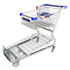 2 Tire Metal Shopping Cart Cargo Supermarket Hand Trolley