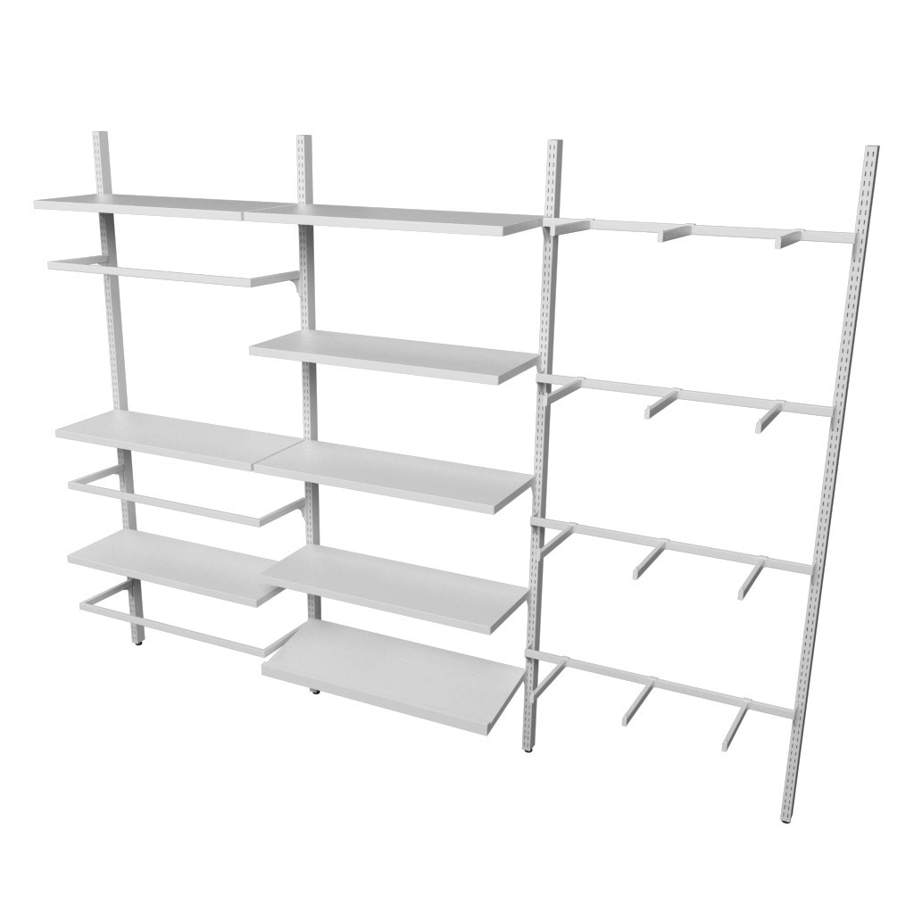 Wall-mounted Twin Slot Shelving Kit – Heavy-Duty Steel