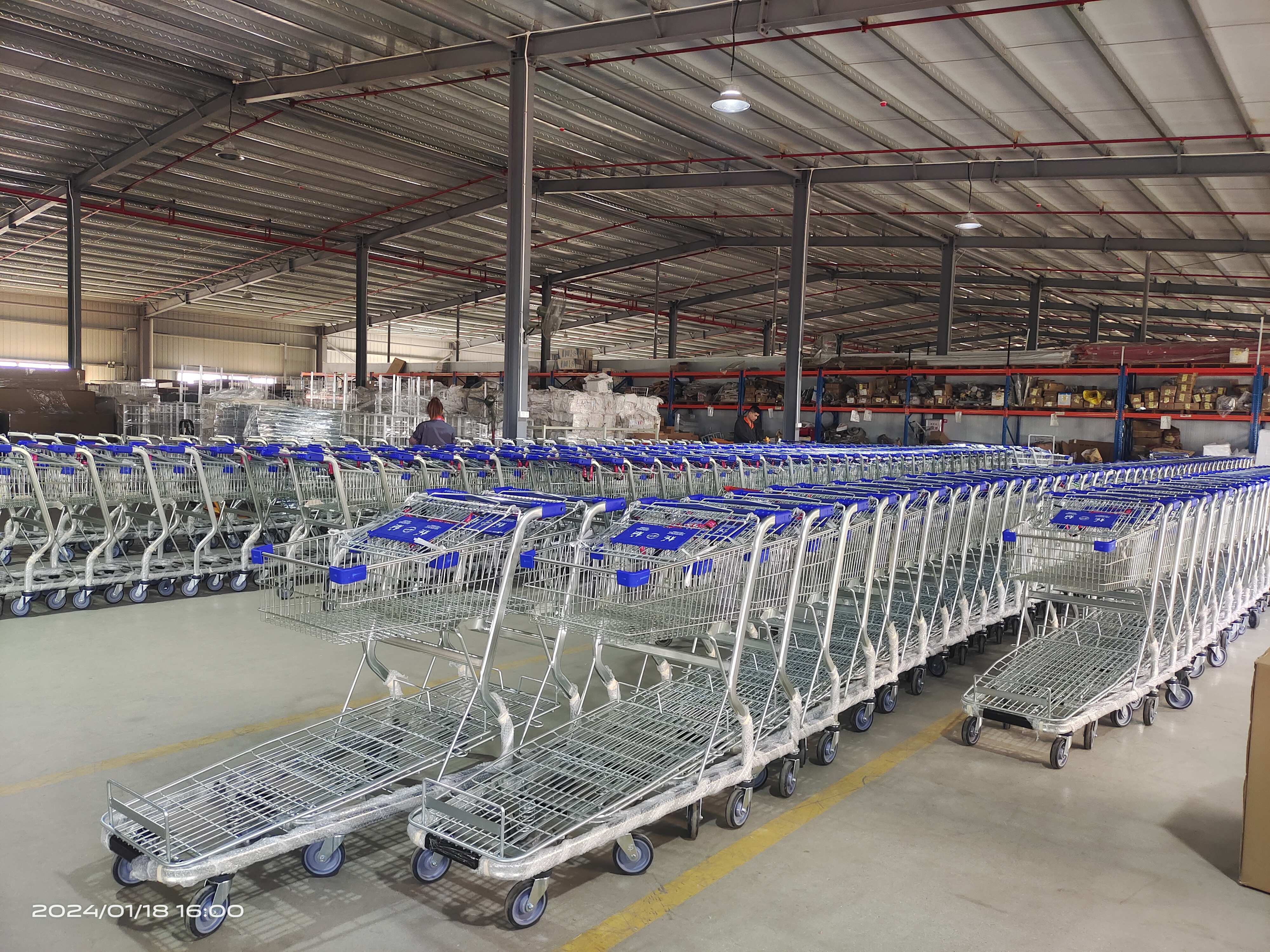 2 Tire Metal Shopping Cart Cargo Supermarket Hand Trolley