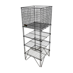 Square Collapsible Black Dump Basket | Retail Merchandising Storage Bin