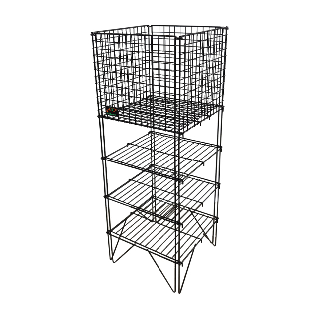 Square Collapsible Black Dump Basket | Retail Merchandising Storage Bin