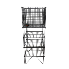 Square Collapsible Black Dump Basket | Retail Merchandising Storage Bin