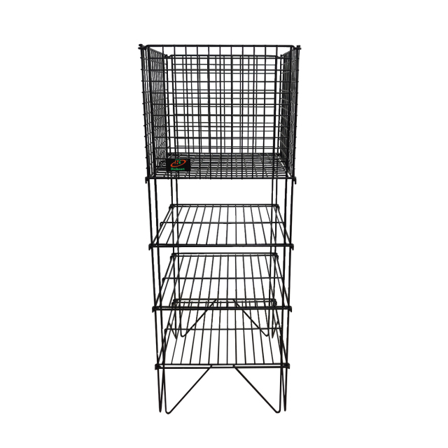 Square Collapsible Black Dump Basket | Retail Merchandising Storage Bin