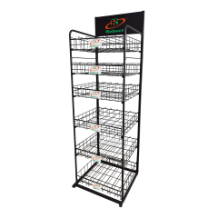 6-Layer Metal Bottle Stand with Baskets & Branding