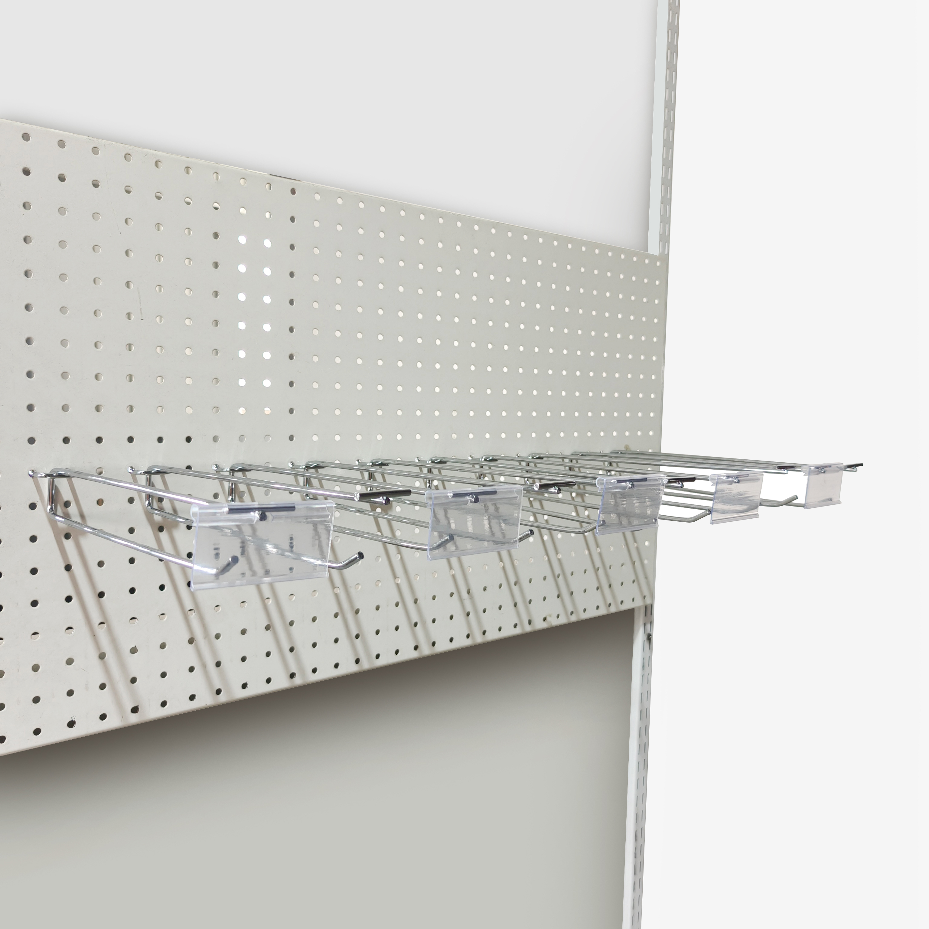 Flip Scan Metal Pegboard Hook with Clear Label Holder – Chrome