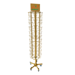 72-Pocket Rotating Greeting Card Display Rack with Wheels