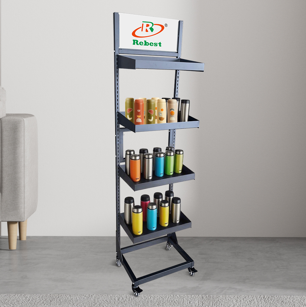 6 layer Metal Display Rack For Liquor/Bottle/Food Products