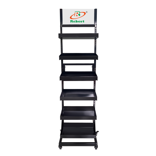 6 layer Metal Display Rack For Liquor/Bottle/Food Products