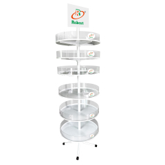 6-Tier Rotating Doll Display Stand with Logo Header