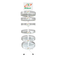 6-Tier Rotating Doll Display Stand with Logo Header