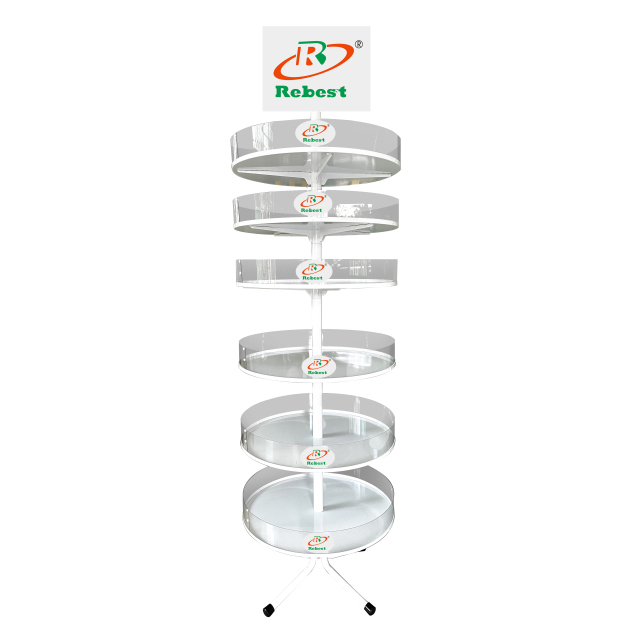 6-Tier Rotating Doll Display Stand with Logo Header