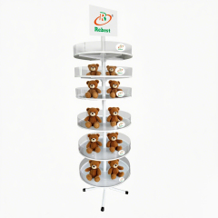 6-Tier Rotating Doll Display Stand with Logo Header