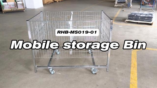 Display-table 120x80cm Chrome Mobile Storage Dump Bin |  Product Display Solution