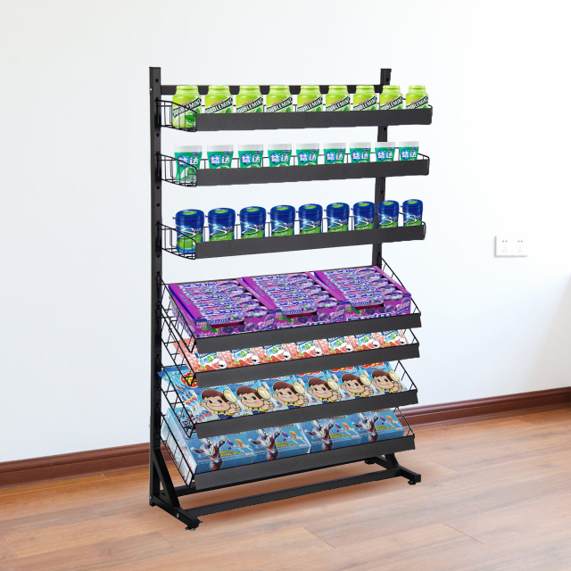 7-Tier Snack Wire Display Rack For Sweet & Chewing Gum