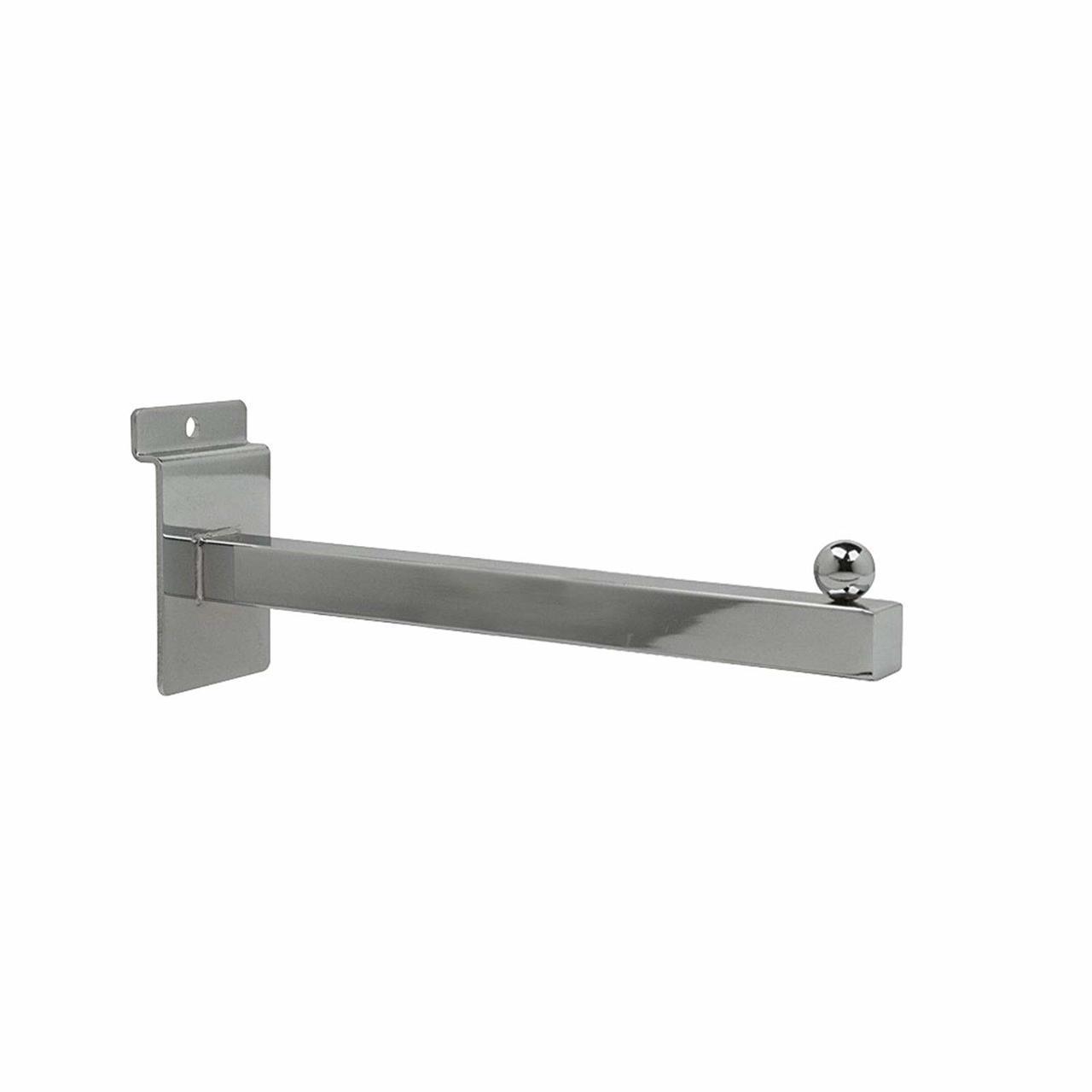Slatwall Square Chrome Tube Straight Faceout Arm