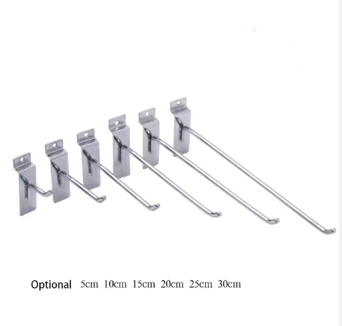 Chrome Slatwall Metal Display Prong Hooks  50–300mm