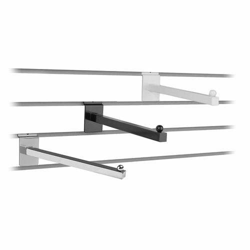 Slatwall Square Chrome Tube Straight Faceout Arm