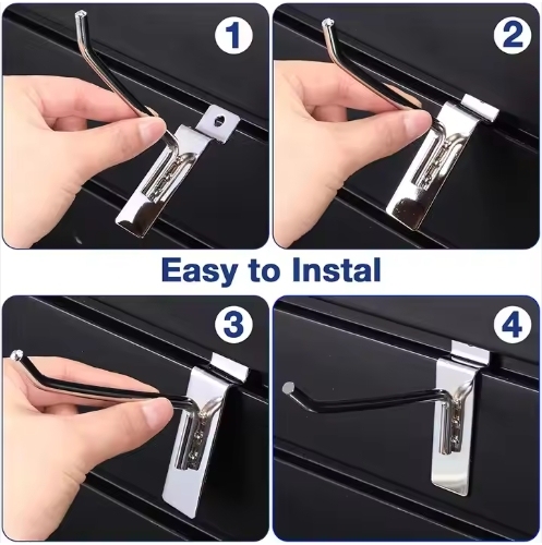 Chrome Slatwall Metal Display Prong Hooks  50–300mm