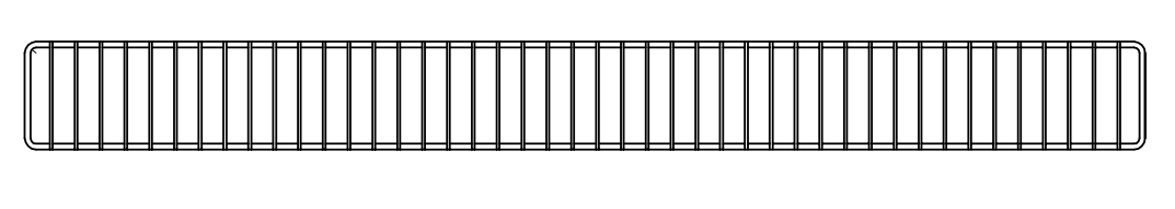 Front grid L100 H9.5cm chrome-plated