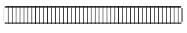 Front grid L100 H9.5cm chrome-plated