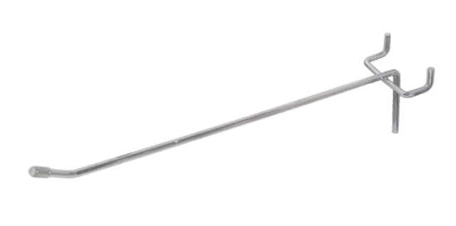 Metal Pegboard Single Hook – Chrome, 100–300mm