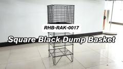 Square Collapsible Black Dump Basket | Retail Merchandising Storage Bin