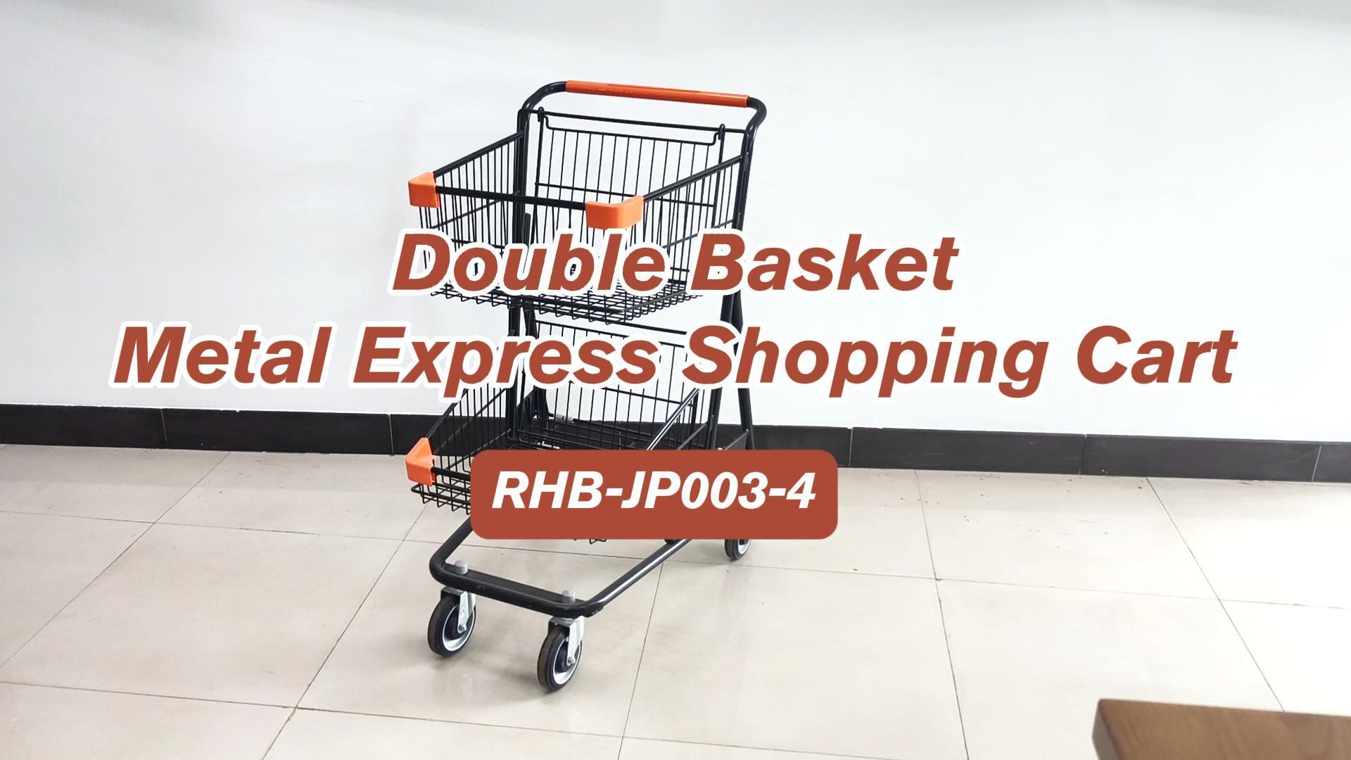 Double Basket Metal Express Shopping Cart