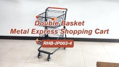 Double Basket Metal Express Shopping Cart