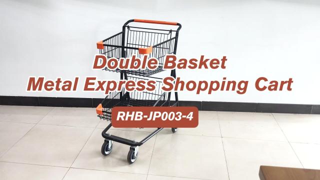 Double Basket Metal Express Shopping Cart