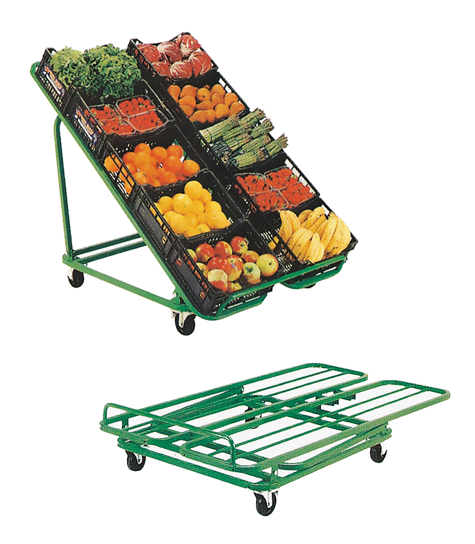 Vegetables shelf with four wheels