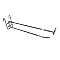 Chrome Plated Grid Wire Mesh Single Prong Display Hook With Price Holder