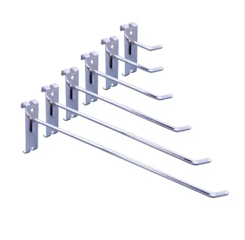 Gridwall Mesh Panel Single Prong Display Hook – Chrome/Black