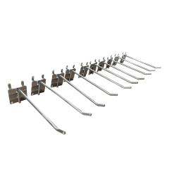 Metal Wire Single Prong Pegboard Hook With Back Plated
