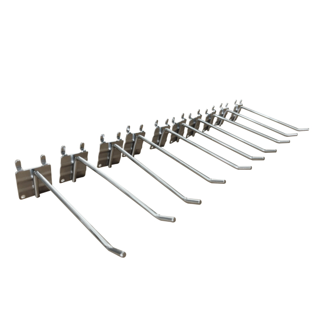 Metal Wire Single Prong Pegboard Hook With Back Plated