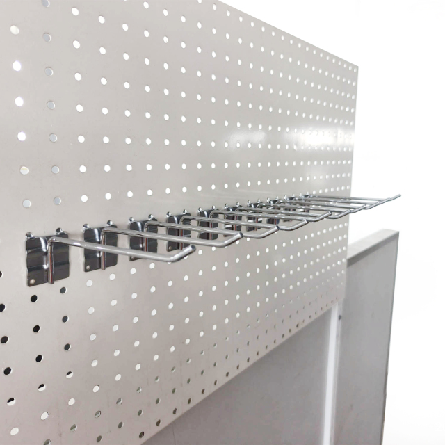 Metal Wire Single Prong Pegboard Hook With Back Plated