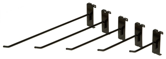 Gridwall Mesh Panel Single Prong Display Hook – Chrome/Black