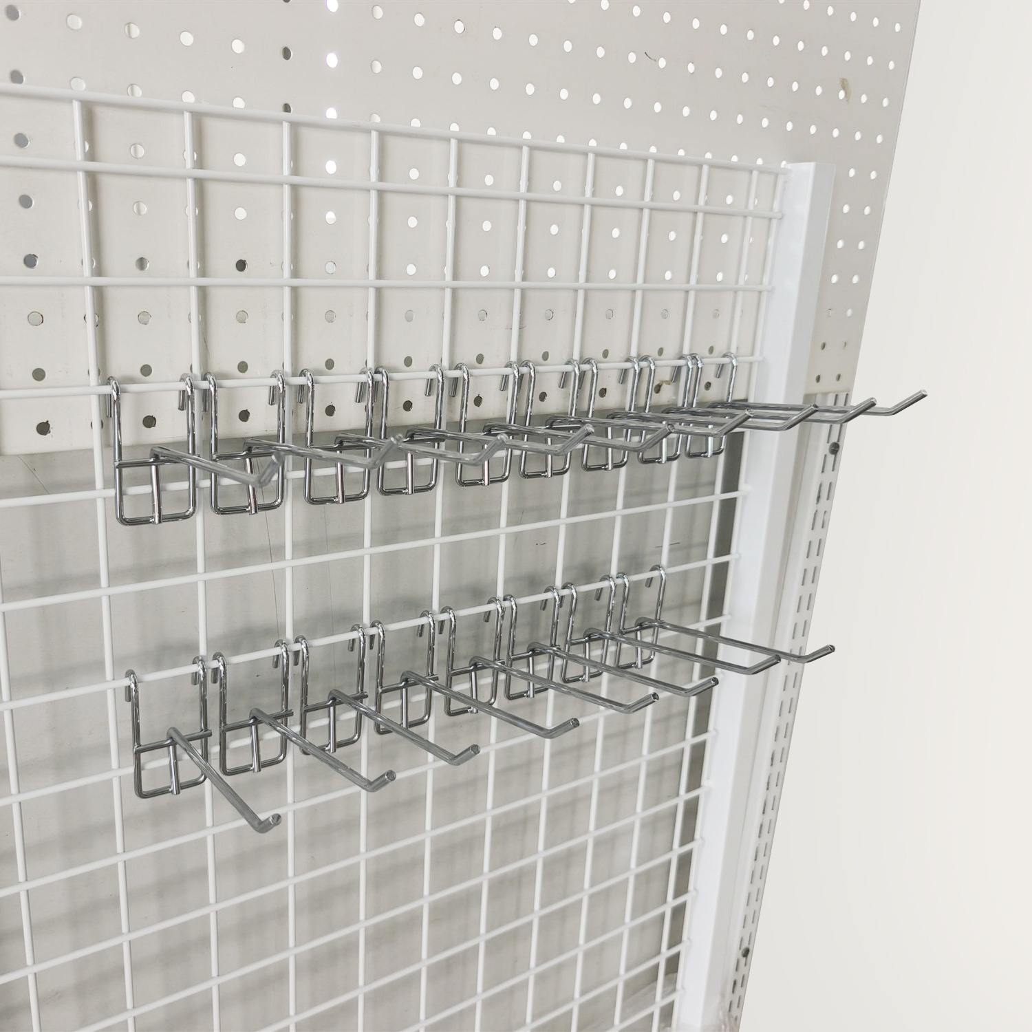 Chrome Plated Grid Wire Mesh Single Prong Display Hook