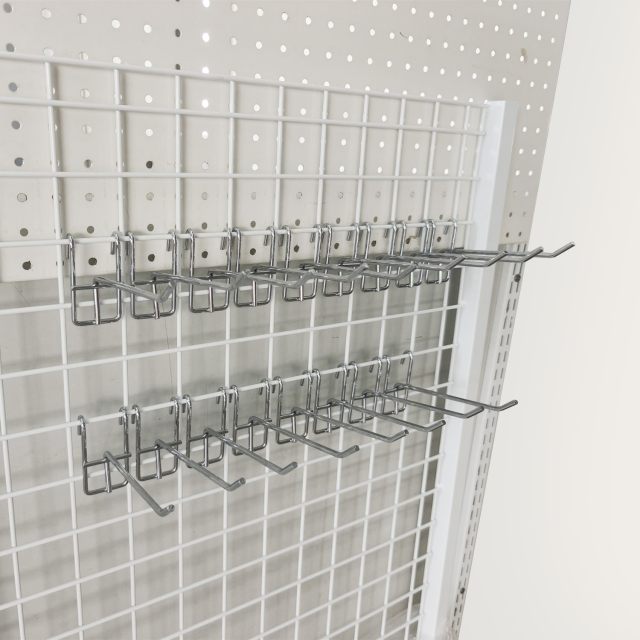 Chrome Plated Grid Wire Mesh Single Prong Display Hook