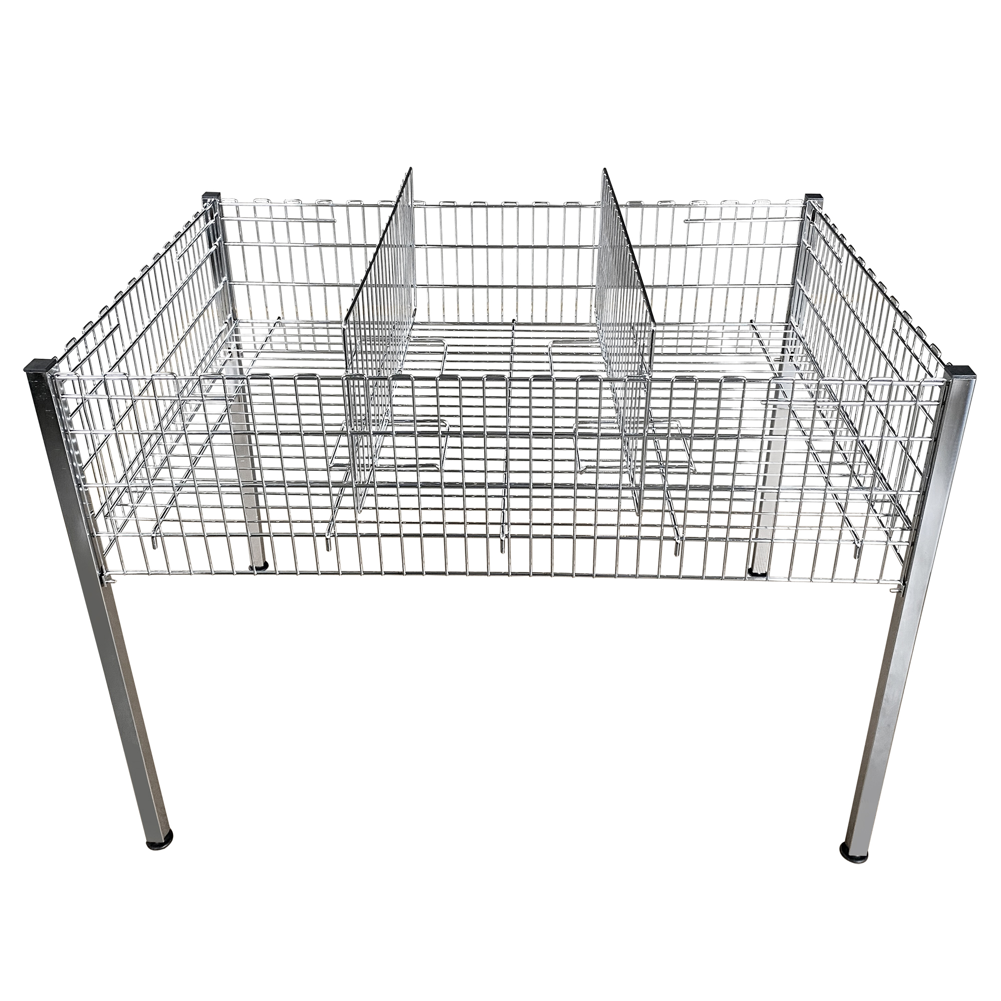 Chromed Promotion Cage/Dump Bin with Divider
