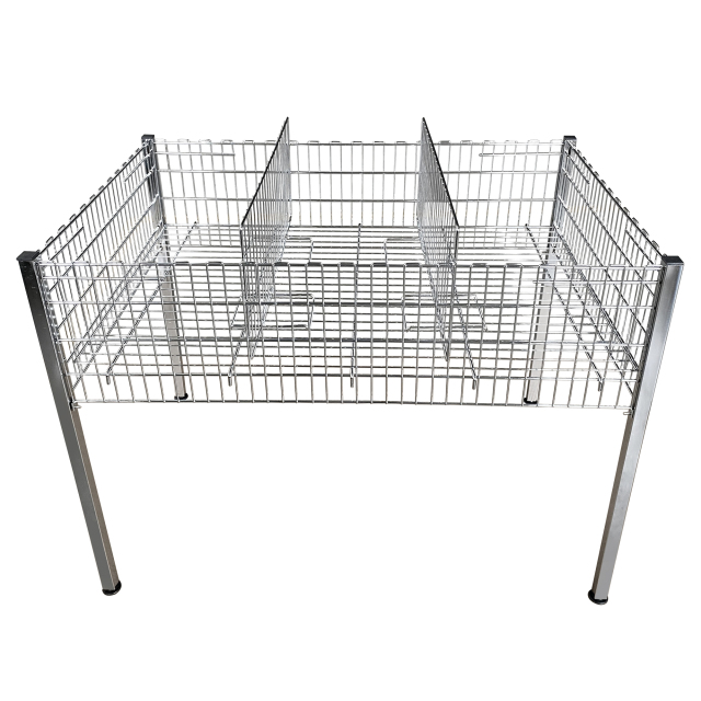 Chromed Promotion Cage/Dump Bin with Divider