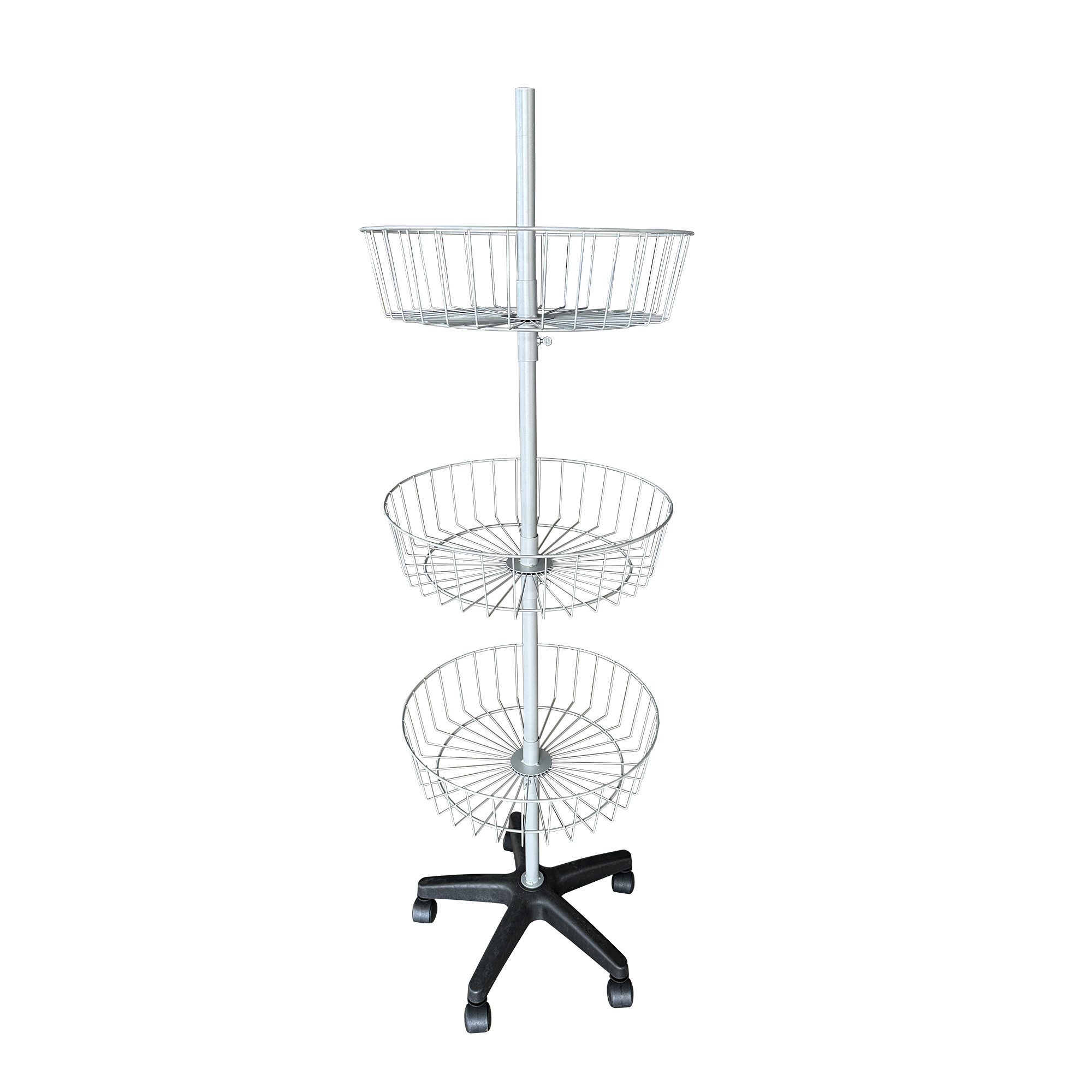 3 Tier Wire Basket Spinner Display Rack | Floor Stand