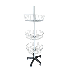 3 Tier Wire Basket Spinner Display Rack | Floor Stand
