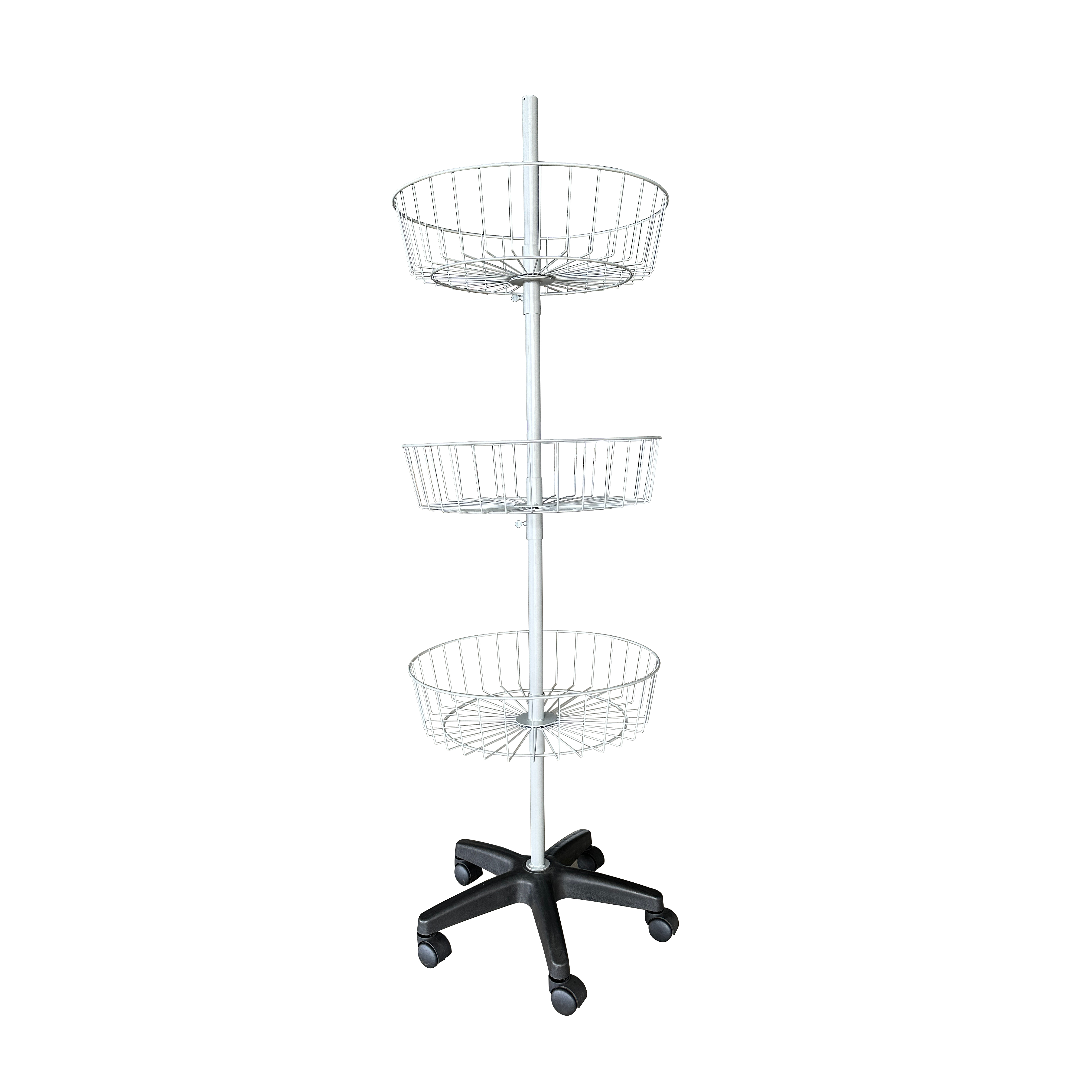 3 Tier Wire Basket Spinner Display Rack | Floor Stand