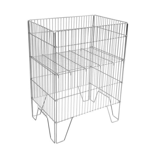 Large Square Zinc Dump Basket – Collapsible Display Bin