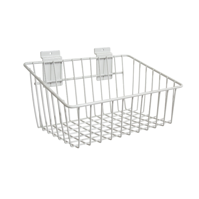 Slatwall Steel Wire Basket Hanging Storage Basket